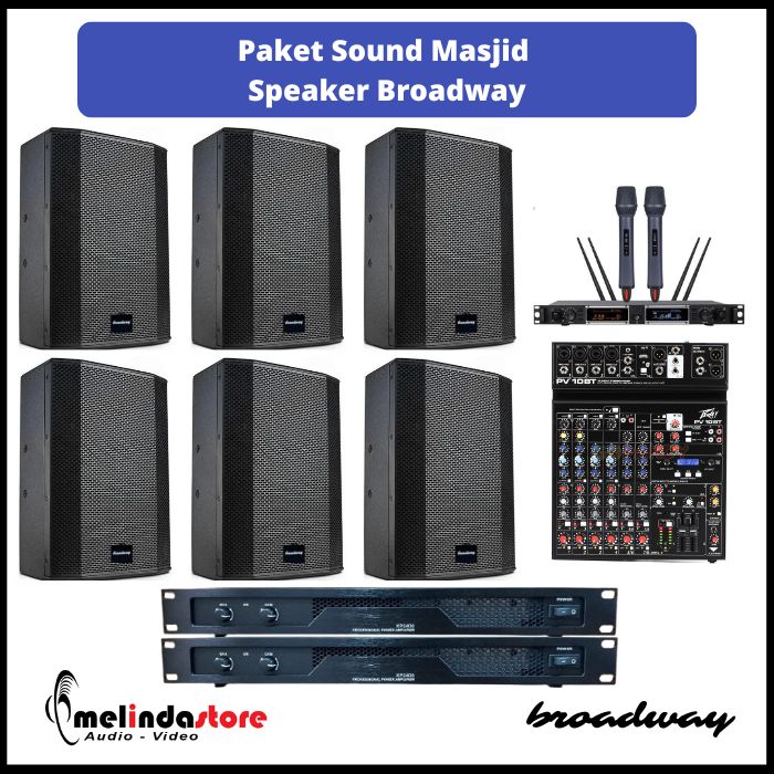 Paket Sound System Masjid Speaker Boradway CON-8 | 6 Speaker